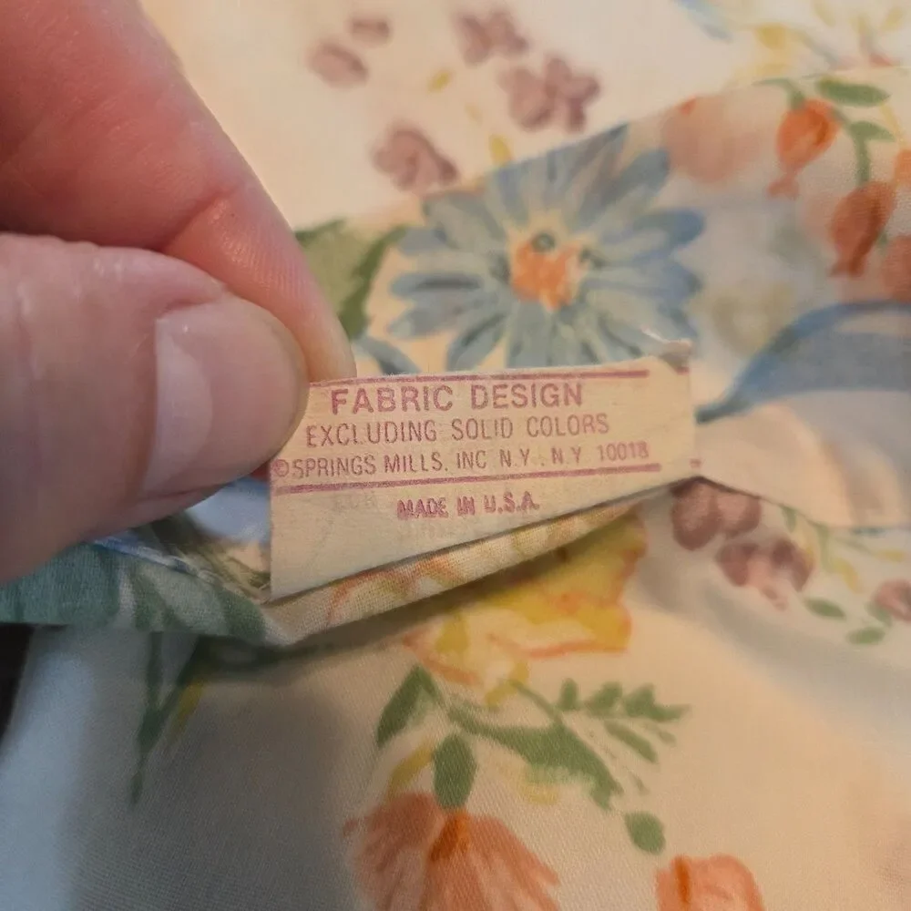 Vintage Springmaid Twin Flat Sheets Set of 2 Floral Bouquet USA Cottagecore